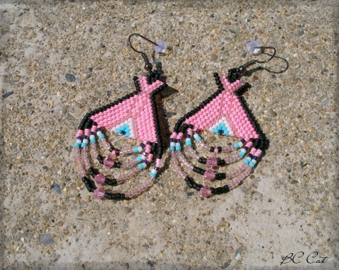 Pink neon šperk doplněk náušnice růžová veselé neon toho miyuki nápadné geometrie treasure 