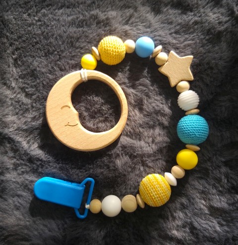 Kousátko - měsíček no.2 dřevo korálky přírodní měsíček miminko noc měsíc obloha korále klip noční obloha mimi kousátko úplněk zoubky drobeček 