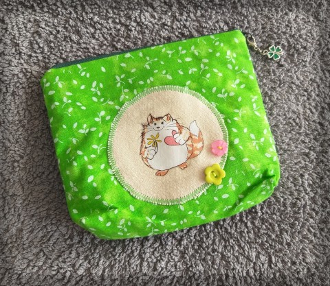 Kapsička na drobnosti no.2 kočka kočička barevná taštička kosmetická kotě aplikace kapsička veselá koťátko mourek kapsa kosmetika kocourek na drobnosti hravá mošnička 