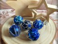 Baňky obšívané korálky - modrá 2