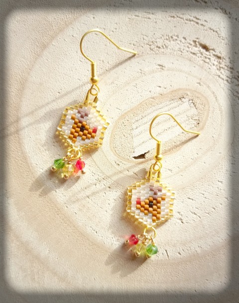 náušnice - Rudolf - béžové šperk korálky doplněk náušnice sníh zima vánoce dárky advent sob sobík rudolf svátky 