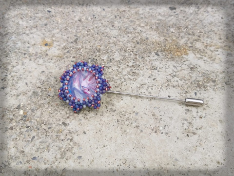Ozdobná jehlice no.10 brož šperk šperky dárek doplněk modrá jehlice klobouk perly špendlík 