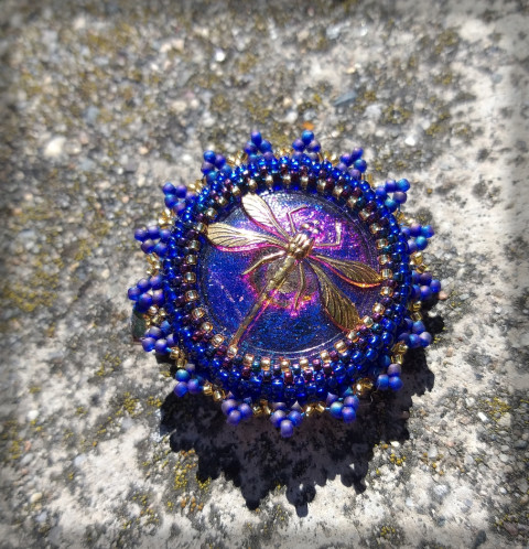 Dragonfly - brož brož hmyz šperk doplněk kytka knoflík vážka sen let dragonfly potor rybní 