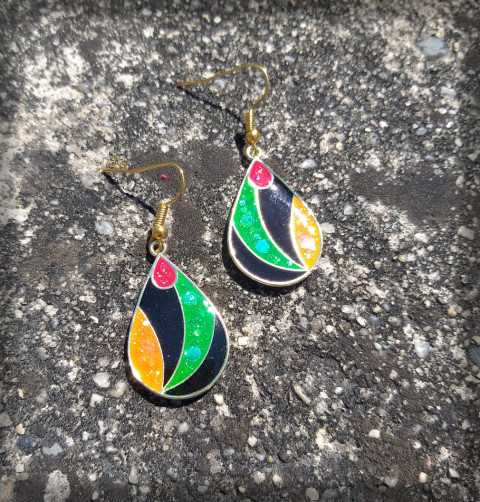 Neonky - kapky šperk doplněk náušnice růžová láska slunce kapka pryskyřice slza geometrie 