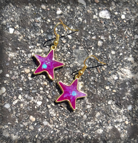 Hvězdičky no.1 šperk doplněk náušnice hvězda steampunk obloha galaxie hvězdička 