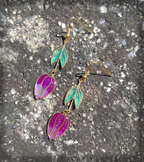 Dlouhé tulipány no.2 šperk doplněk náušnice květina květ rostlina tulipán kvítek tulipánek botanika 