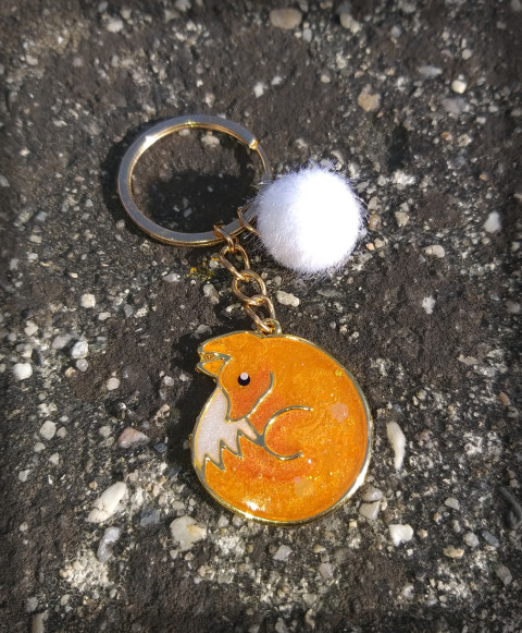 Lištička no.1 přívěsek zlatá pryskyřice liška lištička na kabelku na klíče 