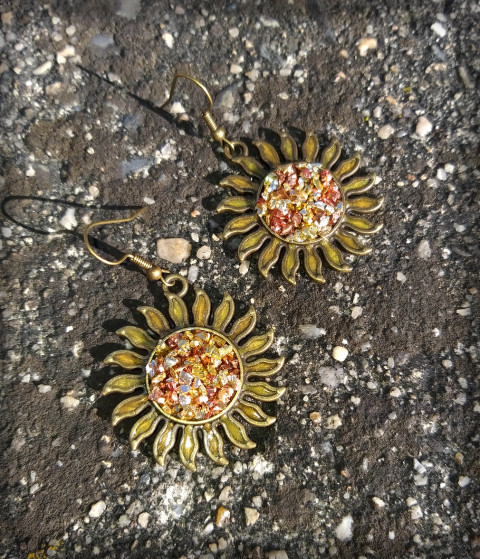 Zlaté slunce se zlomky šperk doplněk náušnice slunce zlomky sluníčko sluneční paprsky šaton 