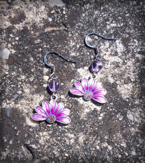 Barevná kvítka no.3 šperk doplněk náušnice květina květ kytka kopretina korálek kvítek luční kvítí 