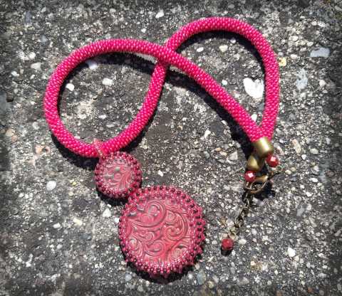 Poklad z Číny - náhrdelník šperk náhrdelník doplněk sklo háčkovaná retro extravagantní pryskyřice barevný dutinka filigrán hravý polymer poklad nápadný čína fimošon 