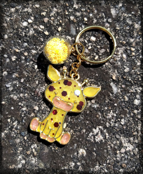 Žanda - žirafí slečna žirafa šperk přívěsek doplněk afrika sladký žirafka safari na tašku na klíče mláďátko žirafátko 