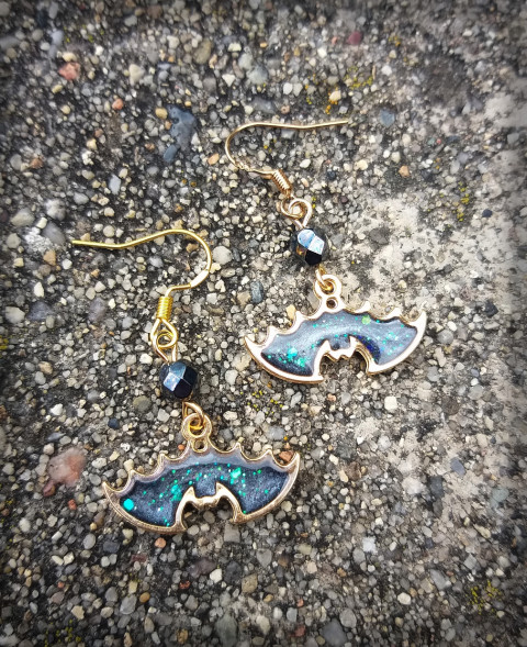 Maličcí netopýři no.1 šperk netopýr pryskyřice doplňky netopýří halloween strašení náušnici 