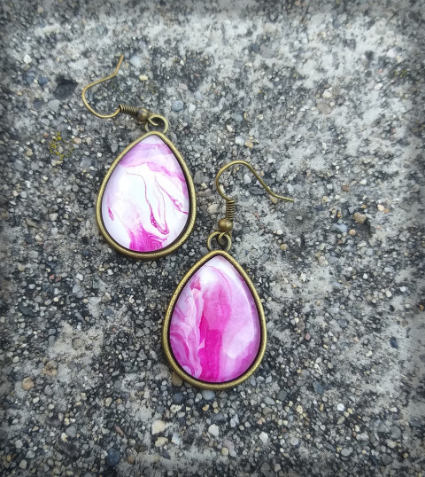 Malířovy slzy - růžové dřevo doplněk náušnice jednoduché hnědá romantika barvy kapka něžné abstrakce slza čokoláda perk 