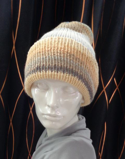 Pestrobarevný kulich no.6 kulich zima čepice pletení akryl duhový barevný veselý univerzální duha pestrobarevný unisex pokrývka hlavy módní doplněk hřeje 