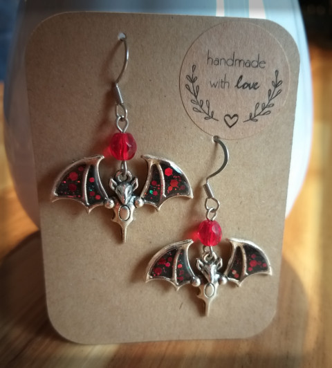 Netopýři no.3 - náušnice šperk netopýr pryskyřice doplňky netopýří halloween strašení náušnici 