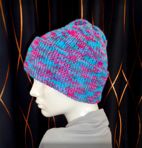 Pestrobarevný kulich no.8 kulich zima čepice pletení akryl duhový barevný veselý univerzální duha pestrobarevný unisex pokrývka hlavy módní doplněk hřeje 