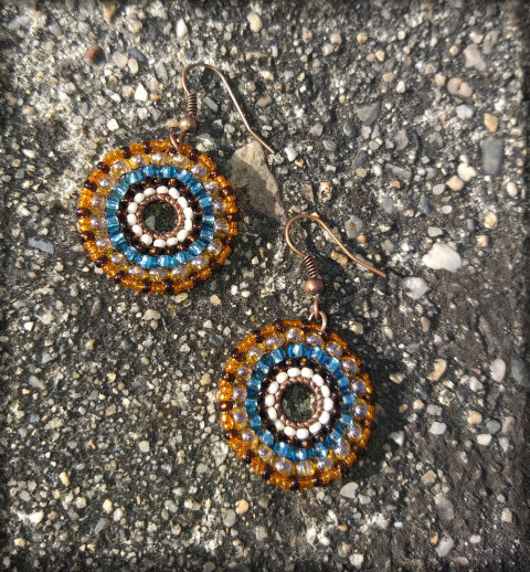 Gipsy ring kruh šperk pestrobarevné korálky doplněk náušnice kruhové kroužek směs 