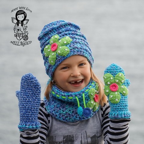 Háčkovaný komplet 3v1 - návod 185 šála kytka rukavice nákrčník palčáky homeless háčkovaná čepička homeleska nellagold háčkovaná čepka palcové rukavice 