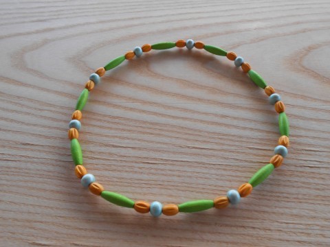 Korále dřevěné dřevěný dřevěné náhrdelník pestrobarevné dárek korálky zelená oranžová zelený dívčí narozeniny zelené zelenkavá oranžový korále pružný oranžové pánské pruženka na krk chlapecké zelenkavé proženy navlékané 