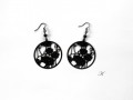 Náušnice černé kytičkové (276/19)