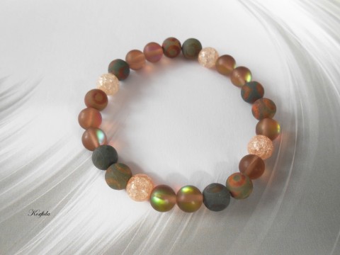 Náramek - achát, křišťál, opalit achát náramek korálky dívčí elegantní křišťál korálkování opalit navlékání městský naruku proženy elastomer 