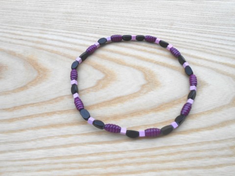 Korále dřevěné fialová, černá dřevěný dřevěné náhrdelník pestrobarevné dárek korálky fialová dívčí narozeniny černá korále pružný pánské pruženka na krk chlapecké proženy navlékané 