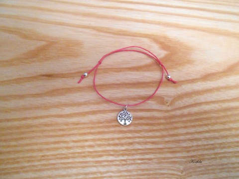 Náramek barvy růžové + strom života náramek kov korálky strom růžová elegantní univerzální bižuterní šňůrka unisex bavlněná handmade drhání roztahovací uzly života 