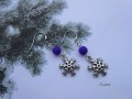 Náušnice vločky s neon fialovou