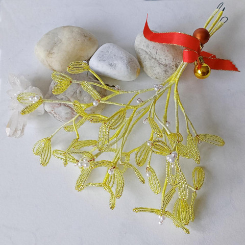 Jmelí sv.žluté velké - korálkové domov dekorace dárek doplněk květina vánoce korálkové jmelí 