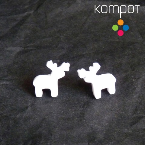 SOBÍCI, pecky :: bílé chirurgická hypoalergenní alergiky antialergenní sob sobík sobíci plexi jelen kompot alergie chirurgická ocel jelínek plexisklo los soby plexiglass nealergizující chirurgický losík losy losíci 