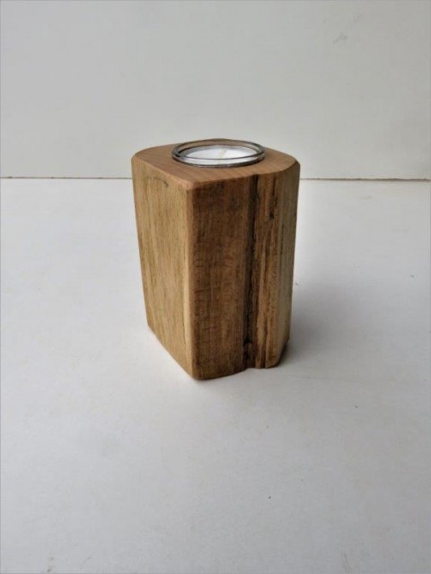 24. Svícen na čajovou svíčku dřevo dárek vánoce svícen svíčka lampa bytový doplněk svítilna 